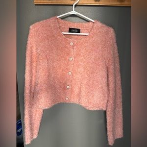 Wool-blend knit cardigan